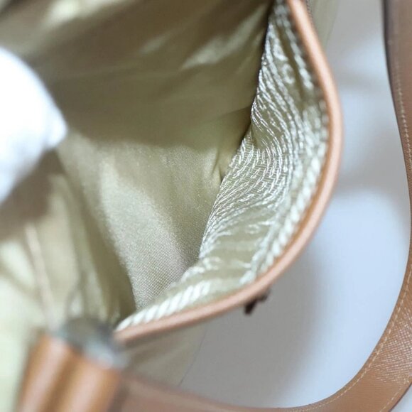 PRADA Tote Bag Nylon Beige Silver Auth 131176 - Picture 13 of 16